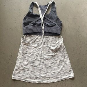 lululemon athletica Charcoal and Heathered White Tank Top